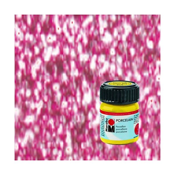 COLORE PER PORCELLANA PORCELAINE PAINT 15ml 533 Rosa Glitter Vasetto 15ml  MARABU