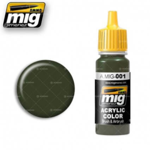 Ammo Mig 001 RAL 6003 OLIVGRÜN OPT.1 17ml. Colore acrilico Modellismo