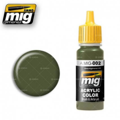 Ammo Mig 002 RAL 6003 OLIVGRÜN OPT.2 17ml. Colore acrilico Modellismo