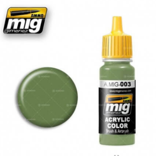 Ammo Mig 003 RAL 6011 RESEDAGRÜN     17ml. Colore acrilico Modellismo