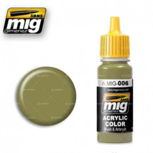 Ammo Mig 006 RAL 7008 GRAUGRÜN OPT.2 17ml. Colore acrilico Modellismo