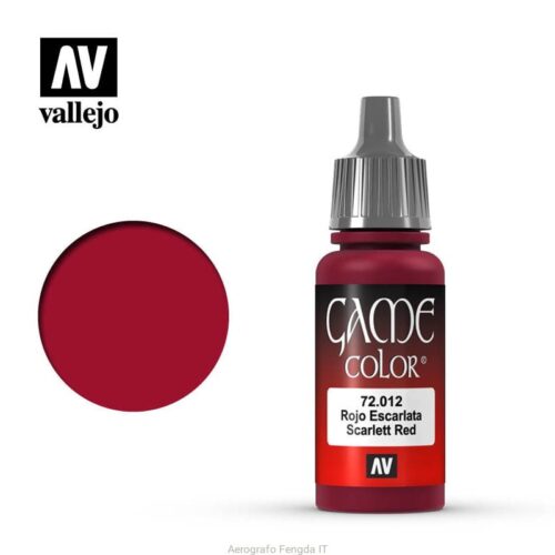 72012 Vallejo Game Color Scarlett Red Colore acrilico Modellismo e Miniature 17ml