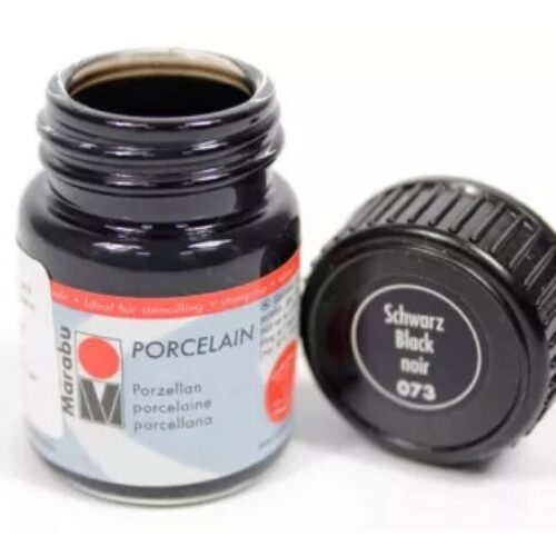 COLORE PER PORCELLANA PORCELAINE PAINT 15ml 073 Nero Vasetto 15ml MARABU