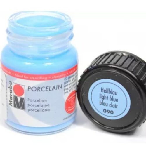 COLORE PER PORCELLANA PORCELAINE PAINT 15ml 090 Blu Chiaro Vasetto 15ml MARABU