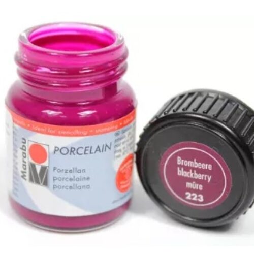 COLORE PER PORCELLANA PORCELAINE PAINT 15ml 223 Mora Vasetto 15ml MARABU