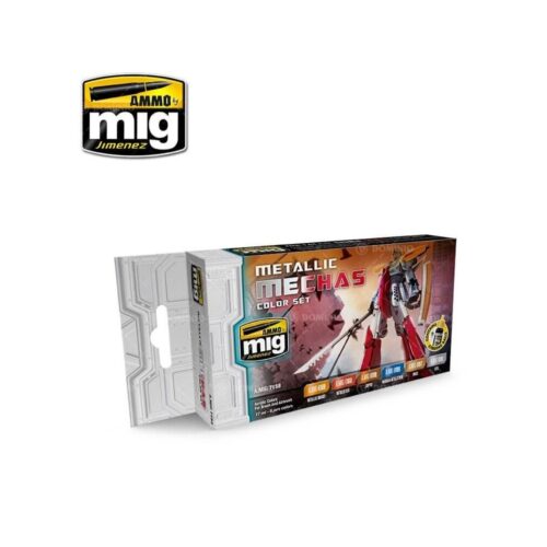 AMMO MIG: 7158 ACRYLIC SET – METALLIC MECHAS (6X17ML)