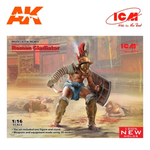 16303 ROMAN GLADIATOR (100% NUOVI STAMPI) scala 1:16 ICM