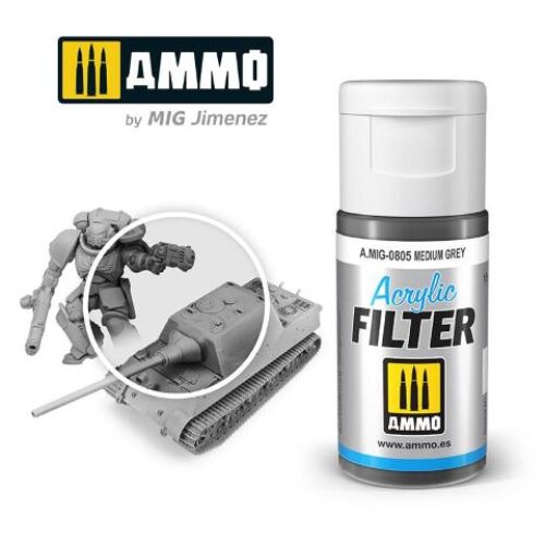 AMIG0805 ACRYLIC FILTER Medium Grey – filtro acrilico da 15ml AMMO MIG