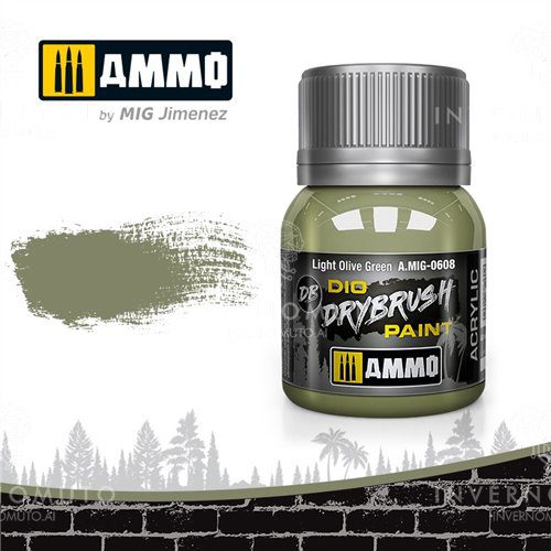 608 LIGHT OLIVE GREEN Ammo Mig Drybrush Paint 40ml