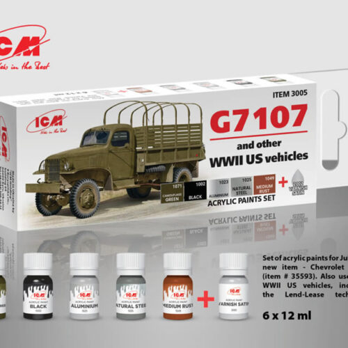 Acrylic Paint Set for G7107 (and other WWII US vehicles) ICM 3005