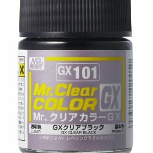 GX101 Gunze vernice smalto NERO trasparente 18ml Mr.Hobby colore modellismo