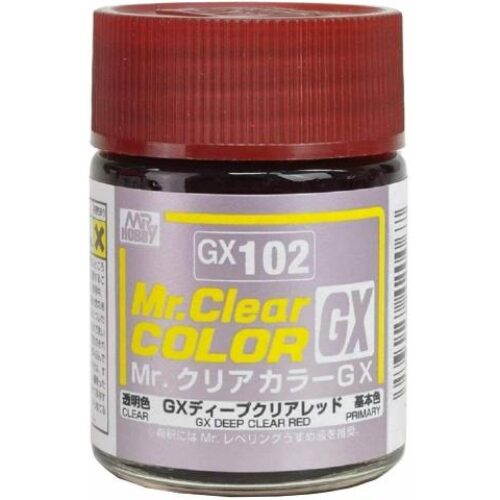 GX102 Gunze vernice smalto DEEP CLEAR RED 18ml Mr.Hobby colore modellismo