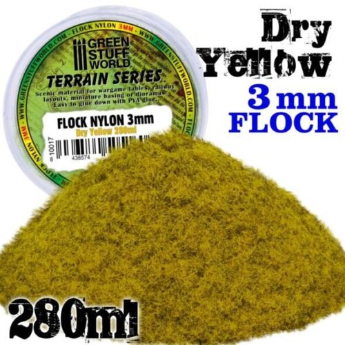 10017 STATIC GRASS FLOCK DRY YELLOW 3 MM – 280 ML GREEN STUFF WORLD