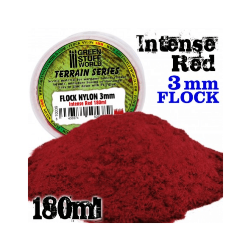 10039 STATIC GRASS FLOCK INTENSE RED 3 MM – 180 ML GREEN STUFF WORLD