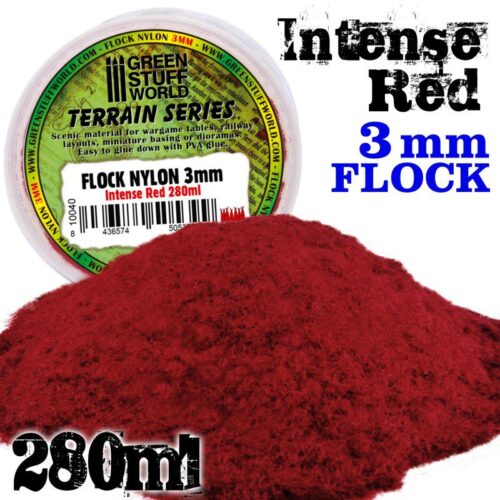 10040 STATIC GRASS FLOCK INTENSE RED 3 MM – 280 ML GREEN STUFF WORLD