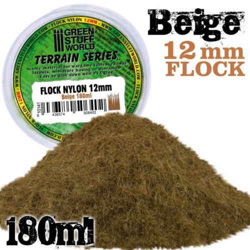 10141 STATIC GRASS FLOCK 12MM – BEIGE – 180 ML GREEN STUFF WORLD