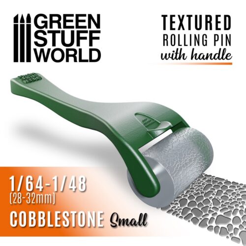 10483 GREEN STUFF WORLD: ROLLING PIN WITH HANDLE – COBBLESTONE SMALL