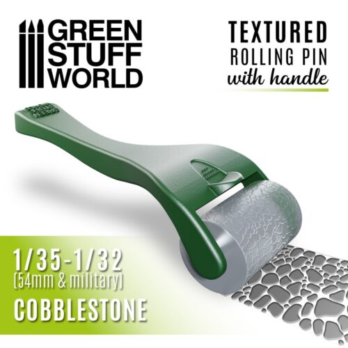 10484 GREEN STUFF WORLD: ROLLING PIN WITH HANDLE – COBBLESTONE