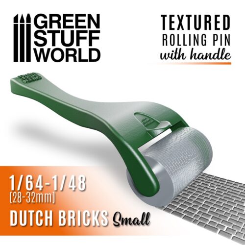 10489 GREEN STUFF WORLD: ROLLING PIN WITH HANDLE – DUTCH BRICKS SMALL