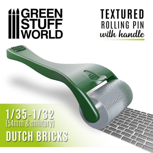 10490 GREEN STUFF WORLD: ROLLING PIN WITH HANDLE – DUTCH BRICKS