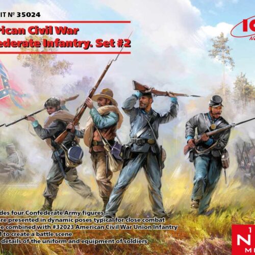 35024 American Civil War Confederate Infantry. Set #2 (100% new molds) scala 1:35 ICM