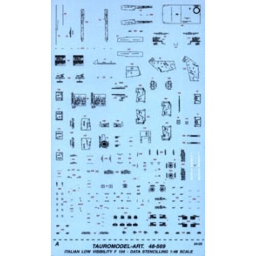 Decalcomanie F104 stencilling  – Tauro Model scala 1:48 14 x 23 cm TU48569