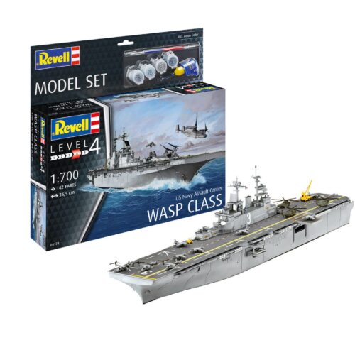 65178 – Set Modello Portaerei d’assalto USS WASP CLASS scala 1:700 REVELL