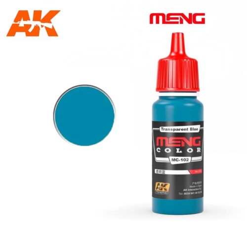 MC102 TRANSPARENT BLUE 17ml MENG COLOR AK INTERACTIVE