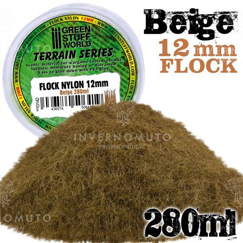 10142 STATIC GRASS FLOCK BEIGE 12 MM  – 280ml GREEN STUFF WORLD