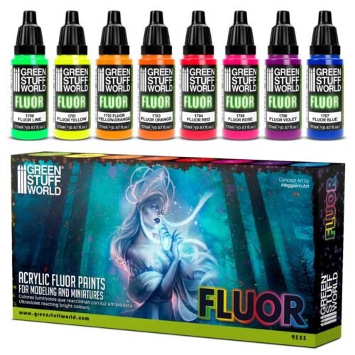 9353 Acrylic Fluor Paints Set  GREEN STUFF WORLD