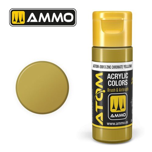 20013 – ATOM Zinc Chromate Yellow – 20ml. Ammo Mig  Colore acrilico Modellismo