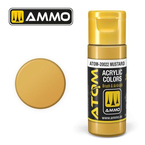 20022 – ATOM Mustard – 20ml. Ammo Mig  Colore acrilico Modellismo