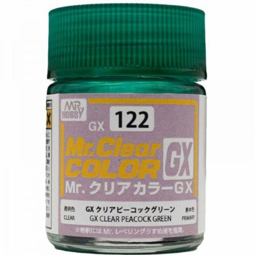 GX122 Gunze vernice smalto PEACOCK GREEN CLEAR 18ml Mr.Hobby colore modellismo