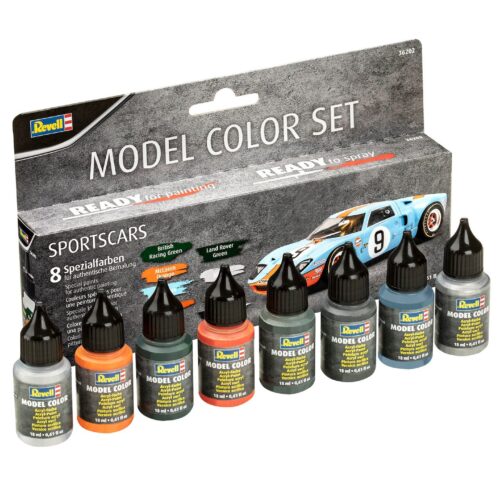 MODEL COLOR SET – SPORTSCARS – 8x18ml colore acrilico per modellismo REVELL 36202