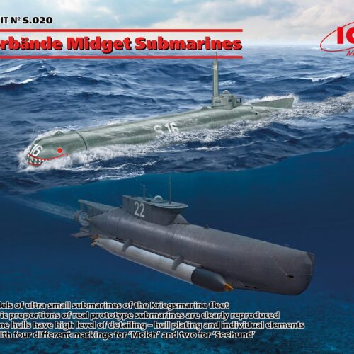 S.020 – K-Verbände Midget Submarines scala 1:72 ICM + COLLA OMAGGIO