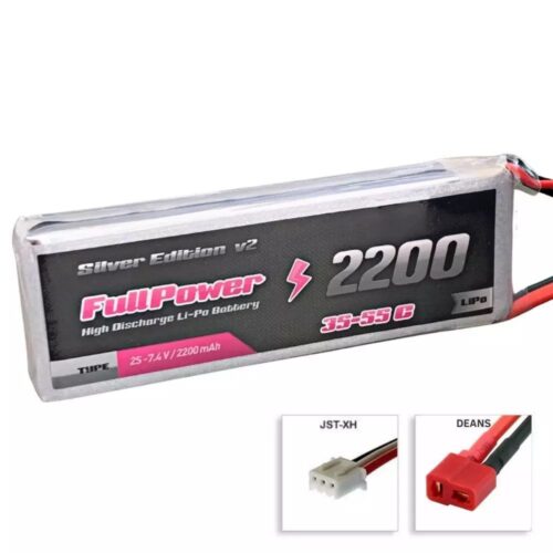 Batteria Lipo 2S 2200 mAh 35C Silver V2 – DEANS – FULLPOWER