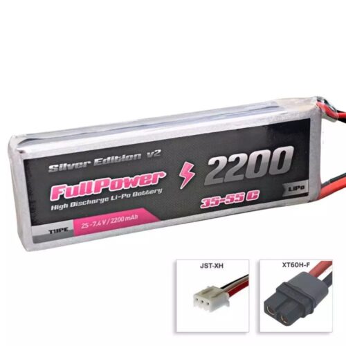 Batteria Lipo 2S 2200 mAh 35C Silver V2 – XT60 – FULLPOWER