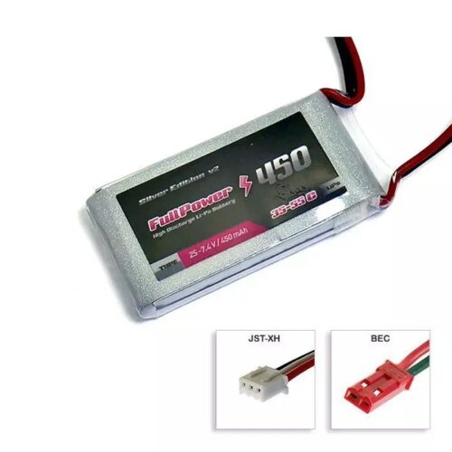 Batteria Lipo 2S 450 mAh 35C Silver V2 – BEC – FULLPOWER