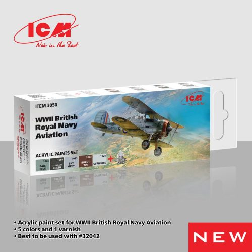 ICM 3050 – Acrylic paints set for WWII British Royal Navy Aviation ICM