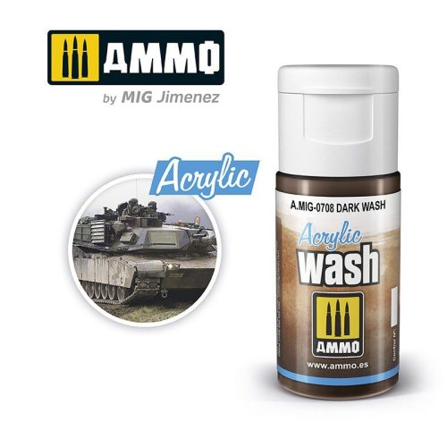 0708 AMMO MIG ACRYLIC WASH Dark Wash (15ml)